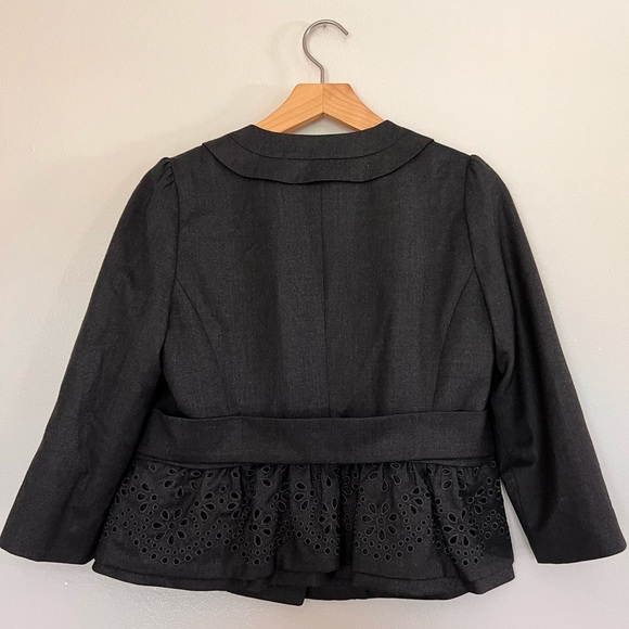 Rebecca Taylor Charcoal Laser Cut Jacket - Picture 6 of 10